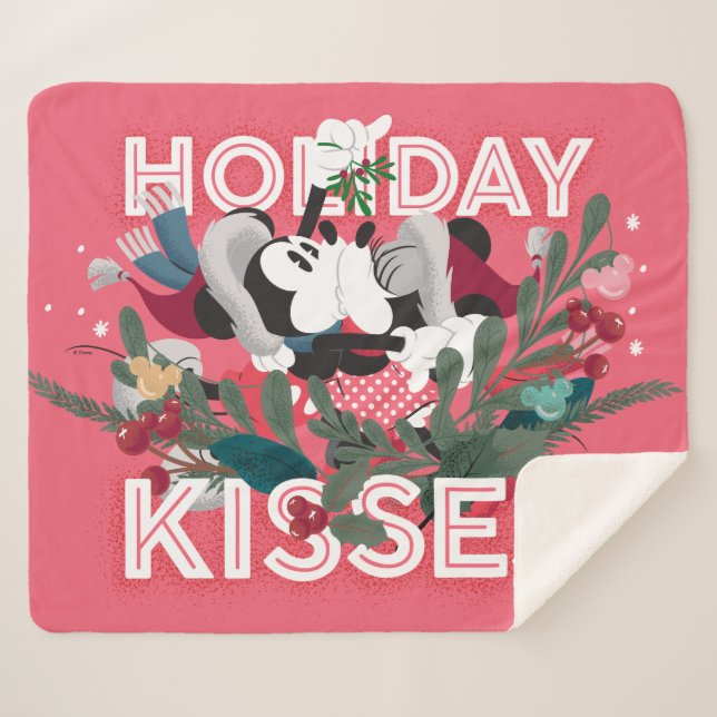 Couverture Sherpa Mickey & Minnie | Baisers de vacances (Devant (Horizontal))