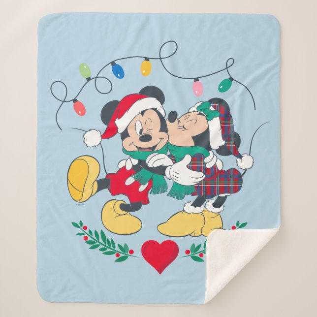 Couverture Sherpa Mickey & Minnie | Baisers de vacances (Devant)