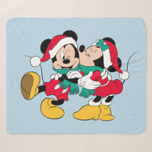 Couverture Sherpa Mickey & Minnie   Christmas Kisses