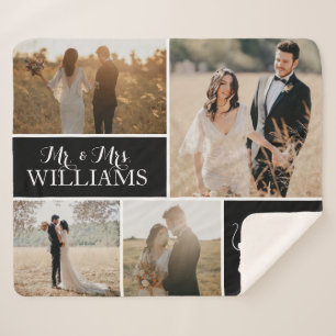Couverture Sherpa Mickey & Minnie M. & Mrs Mariage Photo Collage