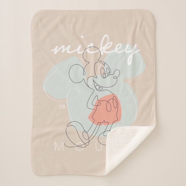 Couverture Sherpa Mickey Mouse Continuous Line Graphic (Devant)
