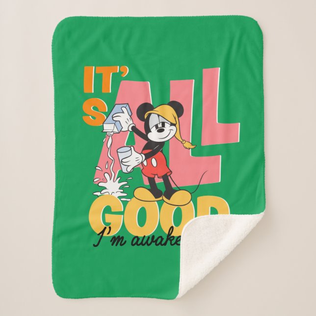 Couverture Sherpa Mickey Mouse I'm Awake-ish (Devant)
