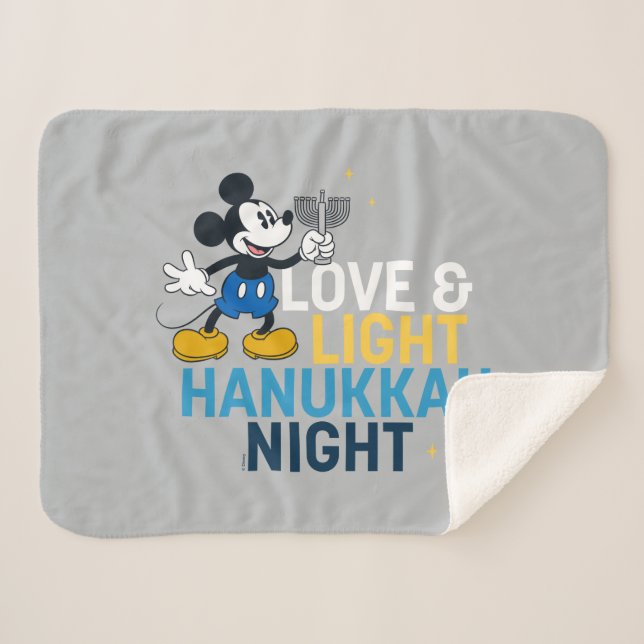 Couverture Sherpa Mickey Mouse | Love & Light Hanoukka Night (Devant (Horizontal))
