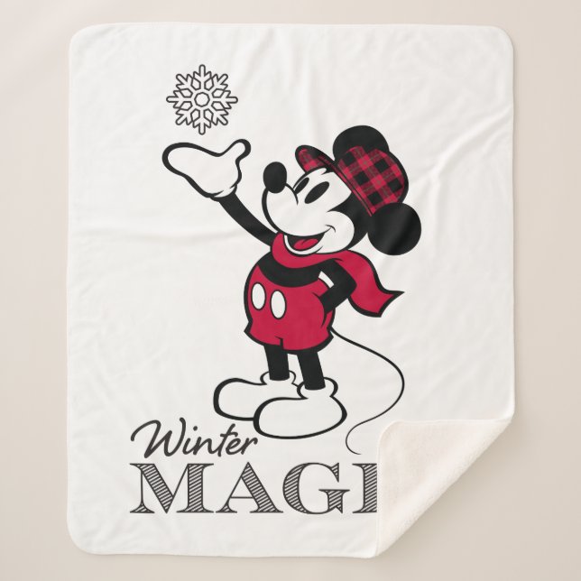 Couverture Sherpa Mickey Mouse | Magie hivernale (Devant)