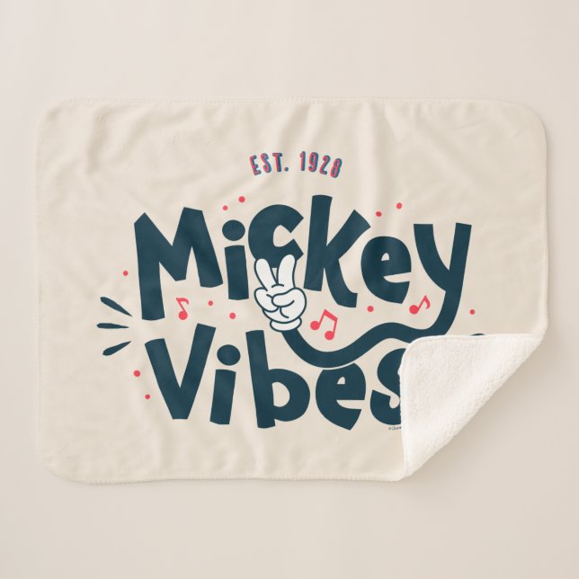 Couverture Sherpa Mickey Mouse | Mickey Vibes Est. 1928 (Devant (Horizontal))