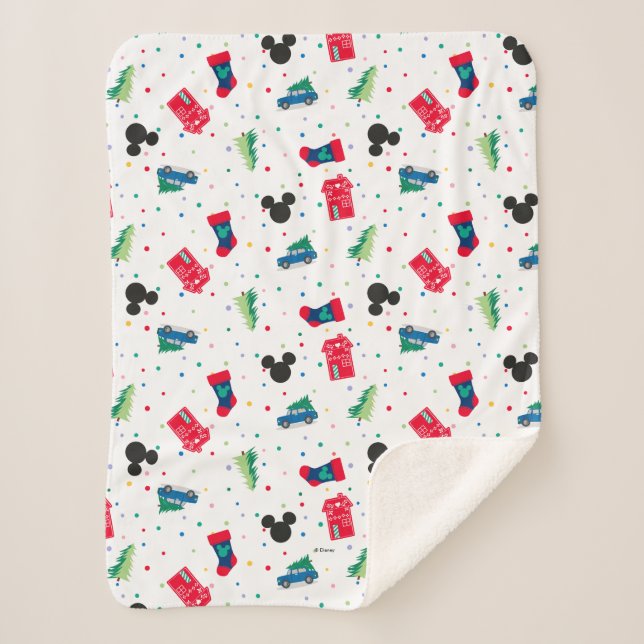 Couverture Sherpa Mickey Mouse | Motif d'icône de Noël (Devant)