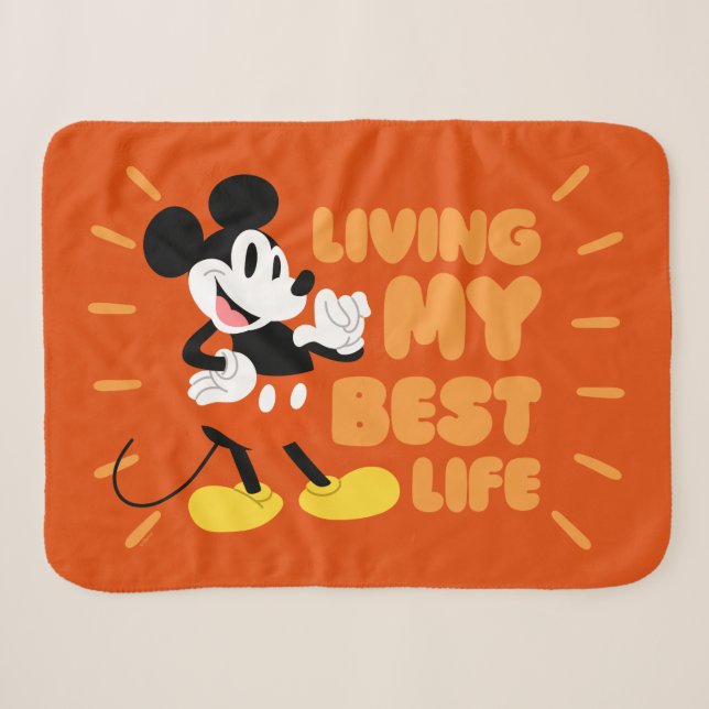 Couverture Sherpa Mickey Mouse | Vivre ma vie meilleure (Devant (Horizontal))