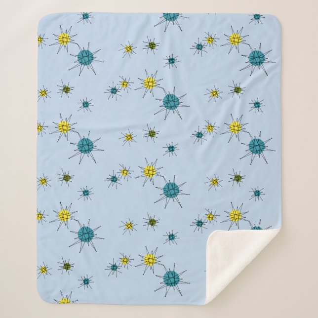 Couverture Sherpa Mid-Century Modern Atomic (Devant)