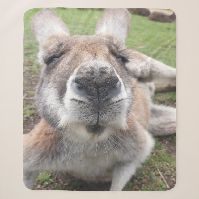 Couverture Sherpa Mignons Visage Kangaroo Kawaii Animal Australie (Devant)