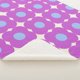 Couverture Sherpa Milieu médian mou de Motif mauve à fleur rétro