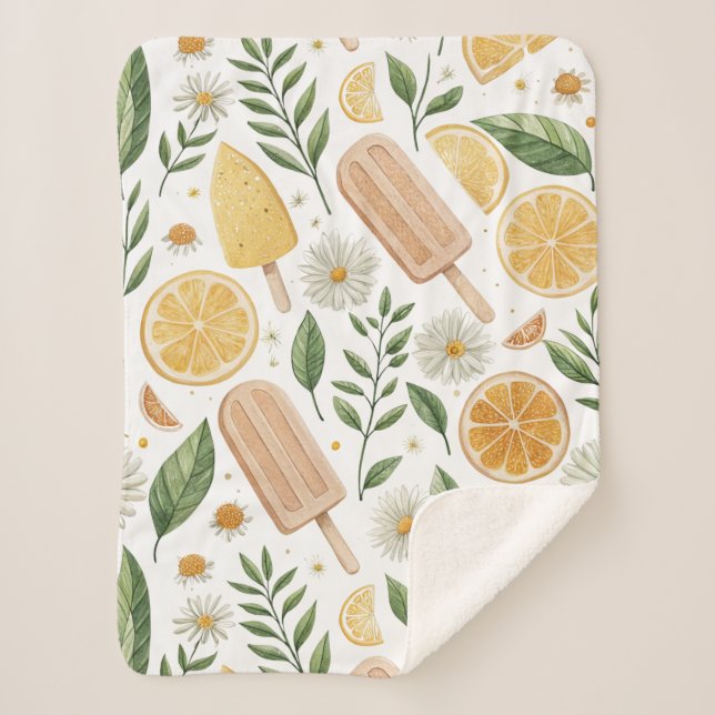 Couverture Sherpa Mini Citrus Popsicle Sherpa Blanket – Small (Devant)