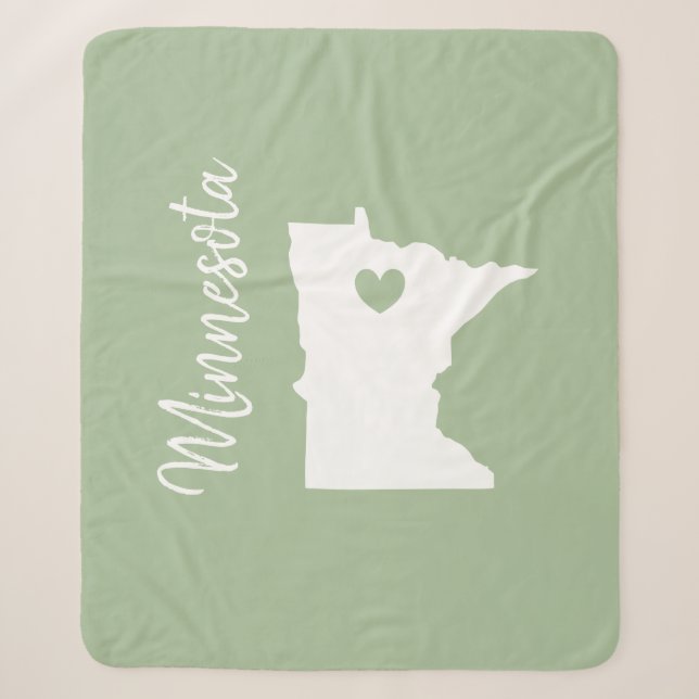 Couverture Sherpa Minnesota carte d'état amour à la maison (Devant)