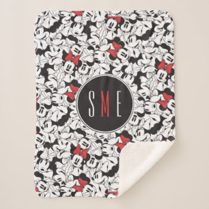 Couverture Sherpa Minnie branchée Monogramme Motif classique