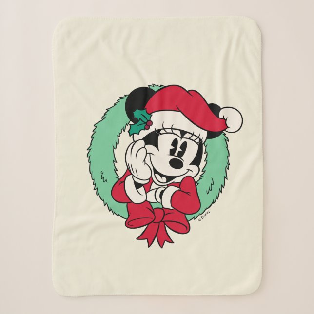 Couverture Sherpa Minnie | Cute couronne de vacances (Devant)