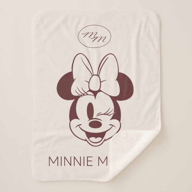 Couverture Sherpa Minnie Mouse Graphique Minimaliste Élégant (Devant)