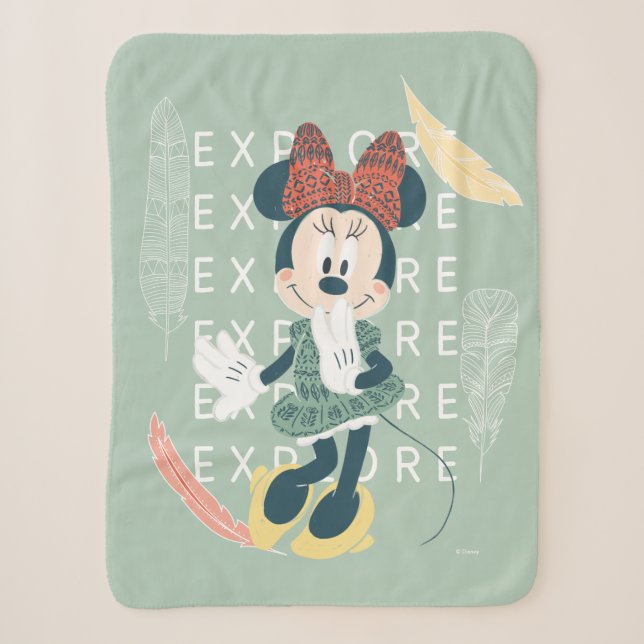 Couverture Sherpa Minnie | N'arrêtez jamais d'explorer (Devant)