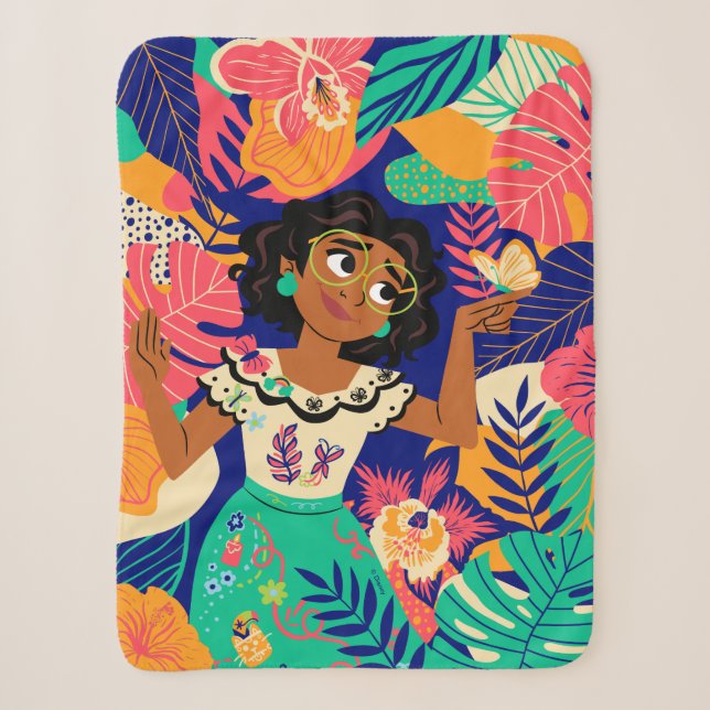 Couverture Sherpa Mirabel d'Encanto | Graphique floral (Devant)