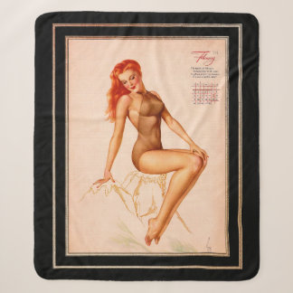 Couverture Sherpa Miss Février Varga Girl 1946 Pin-up Calendrier