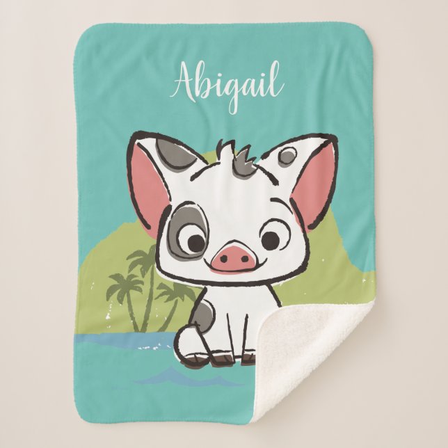 Couverture Sherpa Moana | Pua Le Cochon À Voie De Pot (Devant)