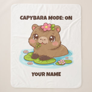 Couverture Sherpa Mode Personnalisé Mignon Capybara Kawaii