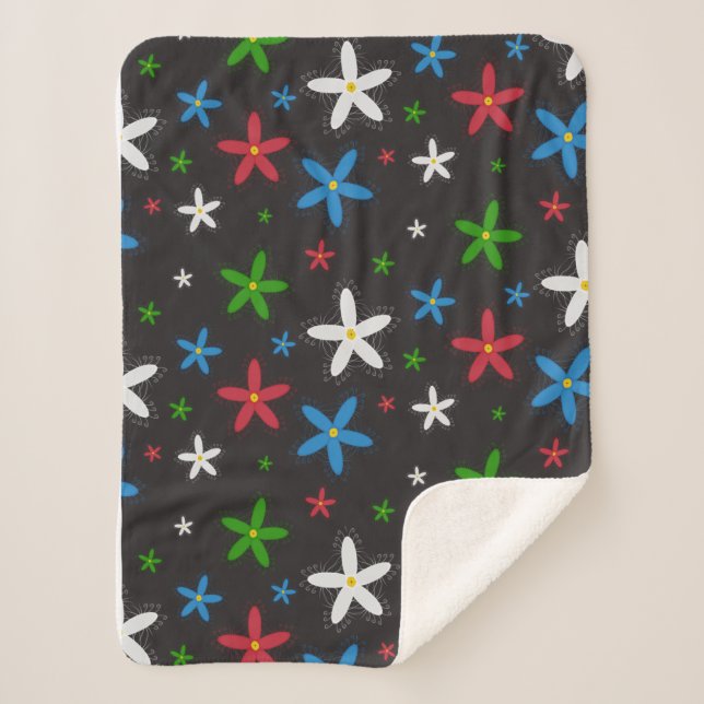 Couverture Sherpa Modèle floral (Devant)