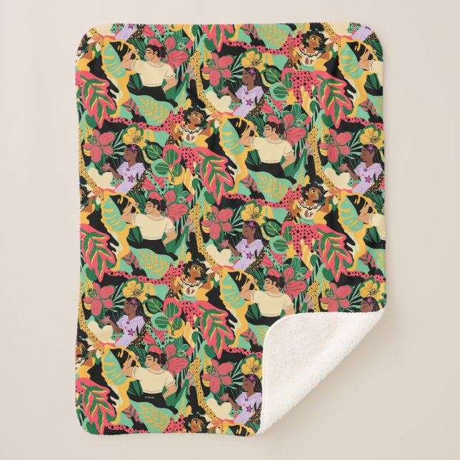 Couverture Sherpa Modèle floral coloré Encanto (Devant)