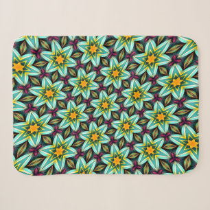 Couverture Sherpa Modèle Floral Étoiles Vertes