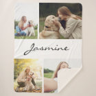 Moderne 4 Photos Collage Chien Blanc