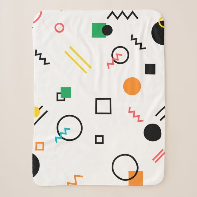 Couverture Sherpa Moderne, ludique, cool, tendance, Memphis géométri (Devant)