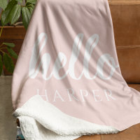 Moderne Minimal Pastel Rose Bonjour Et Vous Nom