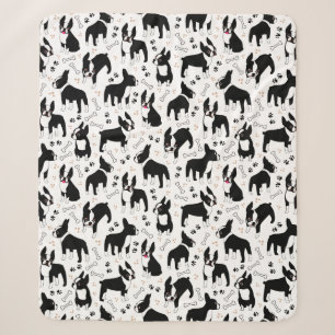 Couverture Sherpa Moment de jeu des Terrier de Boston Chiens mignons