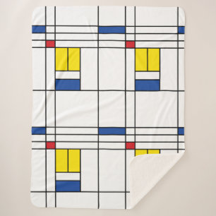 Couverture Sherpa Mondrian II Design d'Art Moderne Minimaliste De St