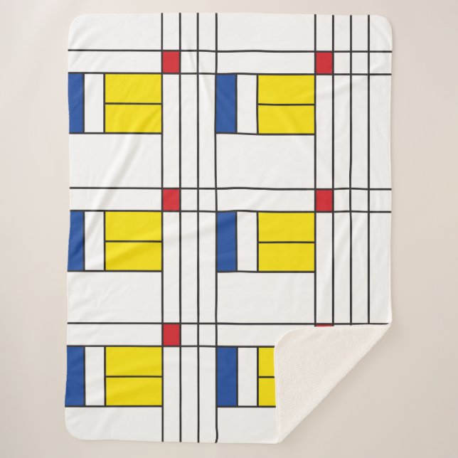 Couverture Sherpa Mondrian II Minimum De Stijl Modern Art Design (Devant)