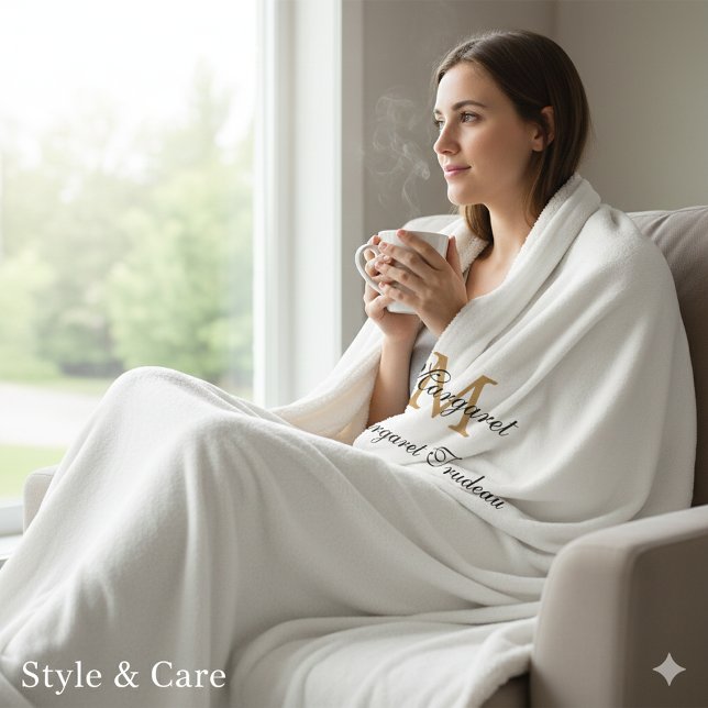 Couverture Sherpa Monogram Sherpa Blanket with Custom Name (Monogram Sherpa Blanket with Custom Name)