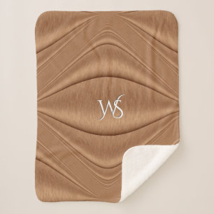 Couverture Sherpa Monogramme de cuivre brossé