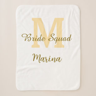 Couverture Sherpa Monogramme de l'équipe de la mariée simple shower