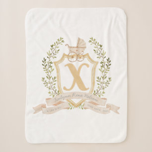 Couverture Sherpa Monogramme de transport de bébé "X" Nursery
