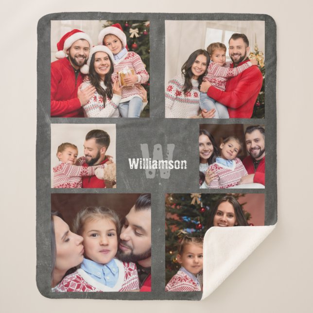 Couverture Sherpa Monogramme photo-collage russe Tableau de bord mod (Devant)