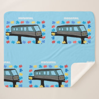 Couverture Sherpa Monorail train car coaster autism puzzle 