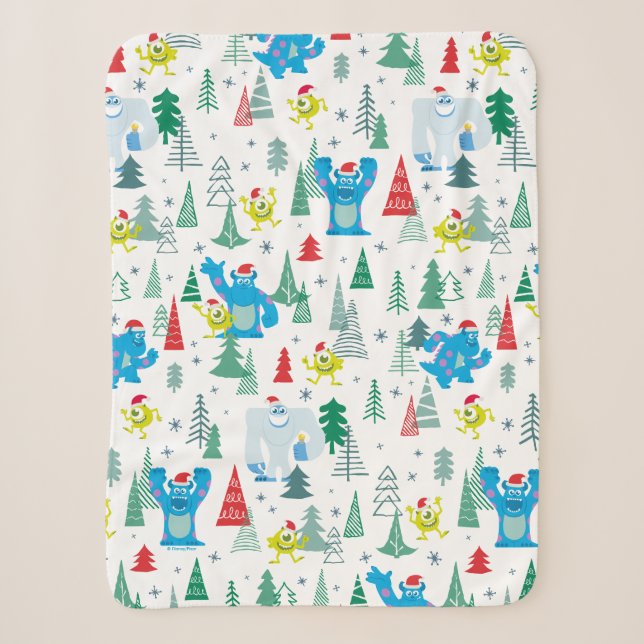 Couverture Sherpa Monsters Inc. | Mike & Sulley Motif de Noël (Devant)