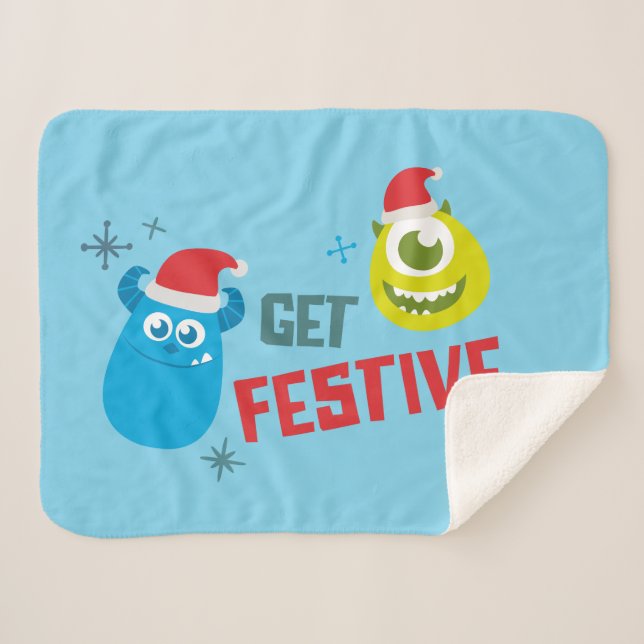 Couverture Sherpa Monsters Inc. | Mike & Sulley Obtenir Festive (Devant (Horizontal))