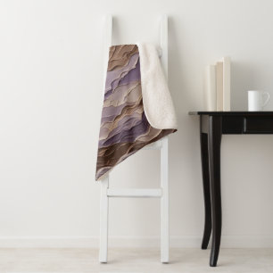 Couverture Sherpa Montagne Mystique pourpre et Brown