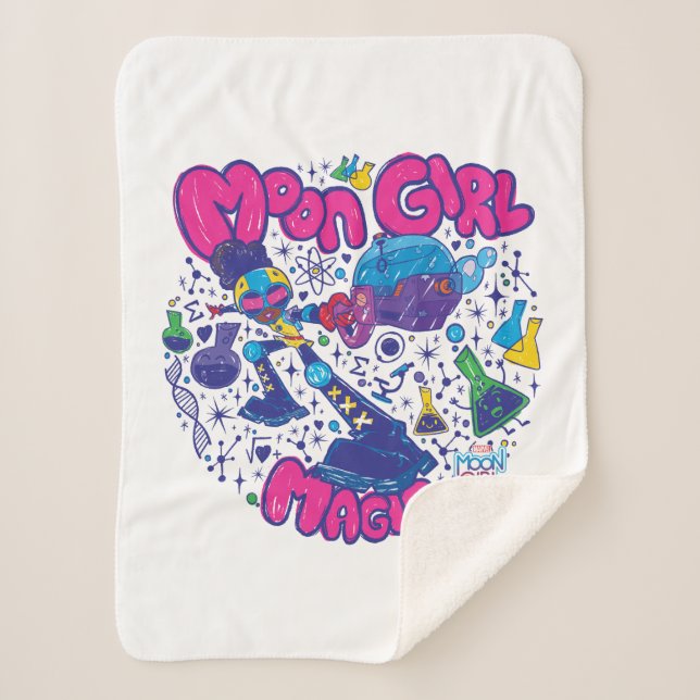 Couverture Sherpa Moon Girl Magic Science Doodle Graphisme (Devant)