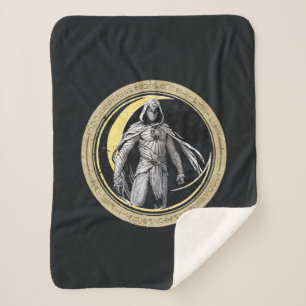 Couverture Sherpa Moon Knight Gold Crescent Moon Caractère graphique