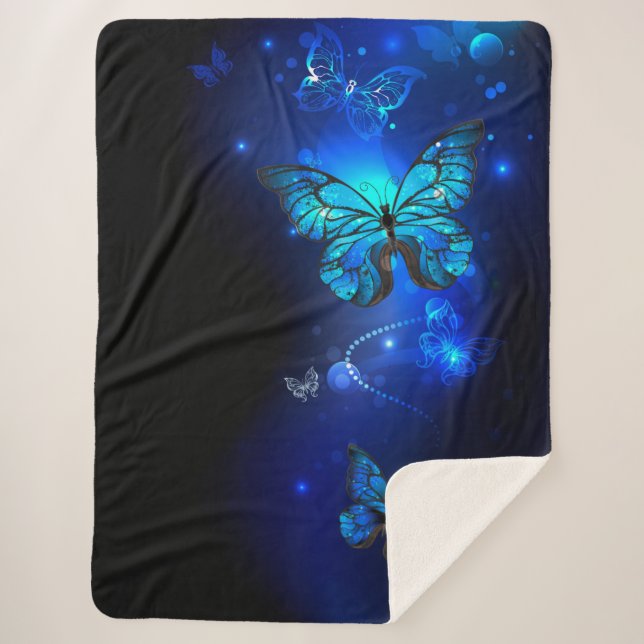 Couverture Sherpa Morpho Butterfly in the Dark Background (Devant)