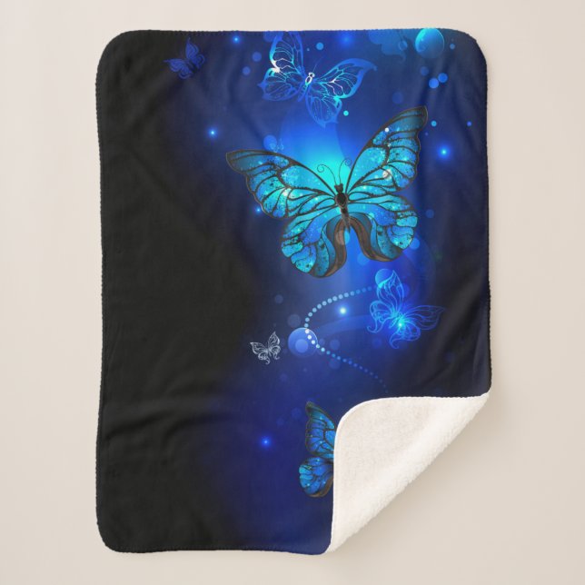 Couverture Sherpa Morpho Butterfly in the Dark Background (Devant)