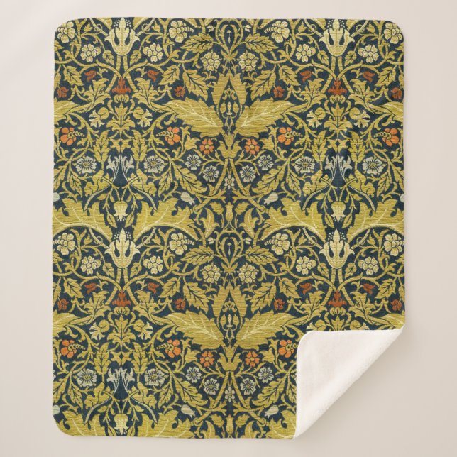 Couverture Sherpa Morris Acanthus Feuille Twining Stem Flowers Tapis (Devant)