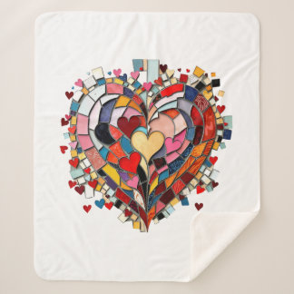 Couverture Sherpa Mosaic Heart of Love