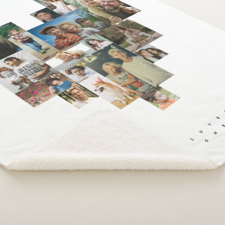 Couverture Sherpa Mosaïque de cœur de photo collage