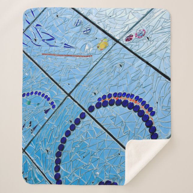 Couverture Sherpa Mosaïque de miroir géométrique Abstraite (Devant)